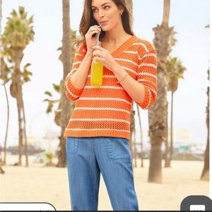 Talbots NWOT Open Weave Vneck Sweater